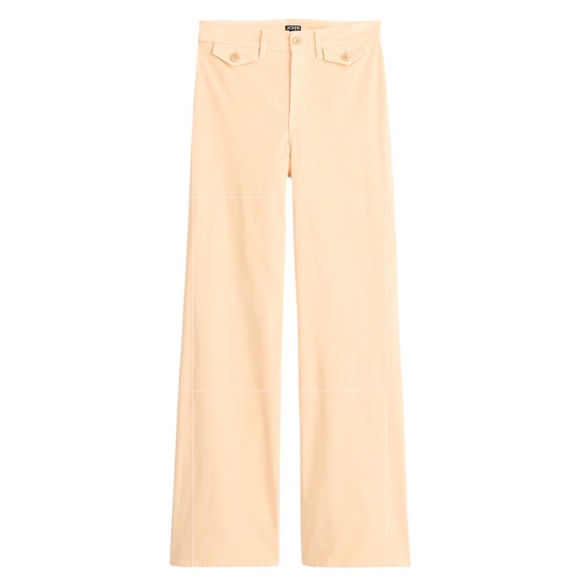 J. Crew Pants - New J. Crew Wide-leg trouser in washed velvet Peche‎ Claire Pastel Peach Size 28